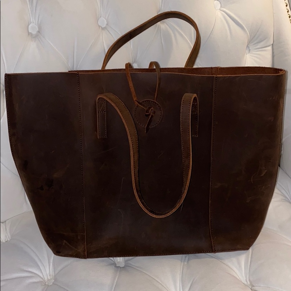 Baseballism leather Tote